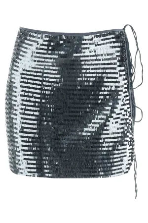 Osree Sequin-Embellished Knot Detail Mini Skirt