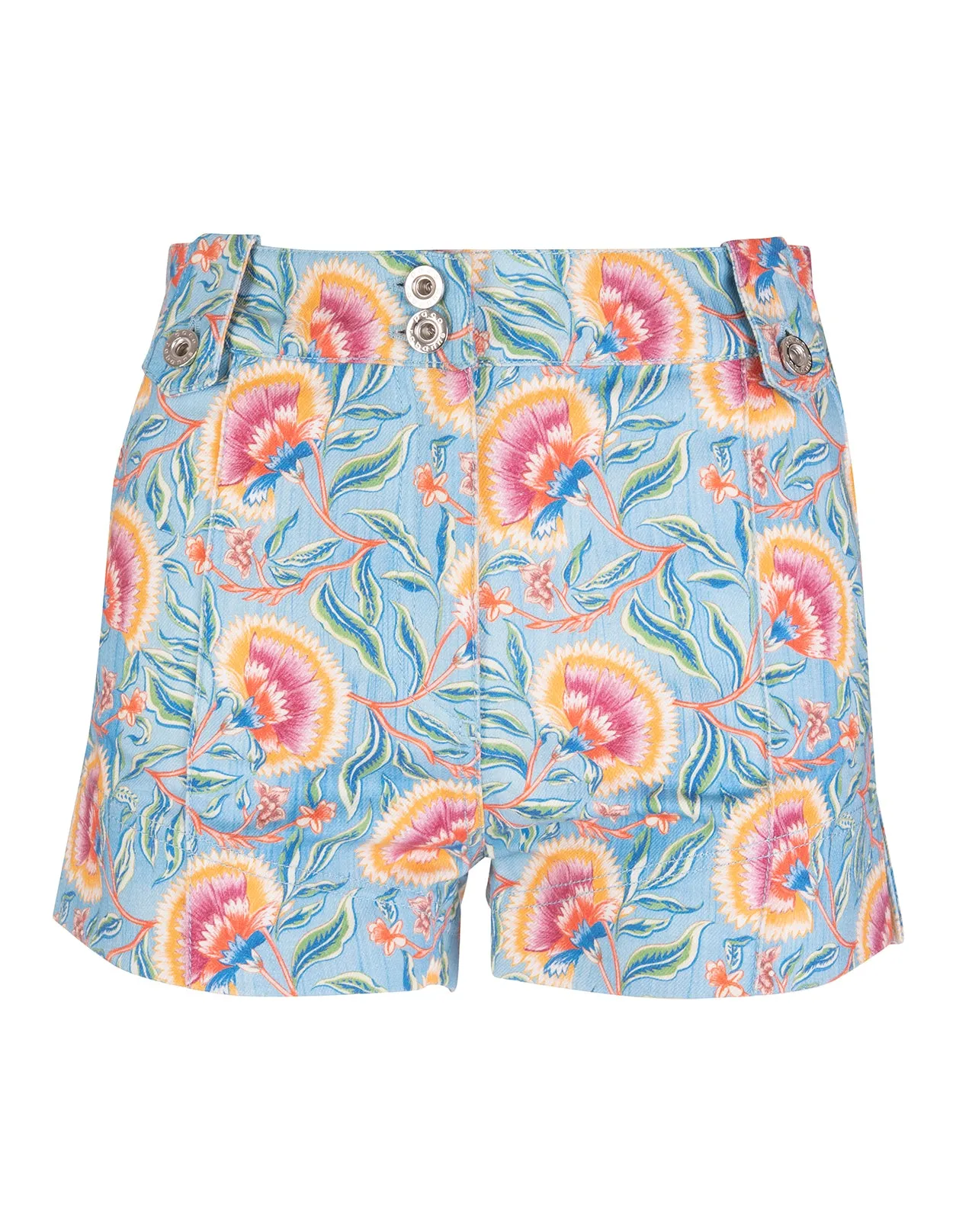Paco Rabanne Floral Printed Denim Shorts
