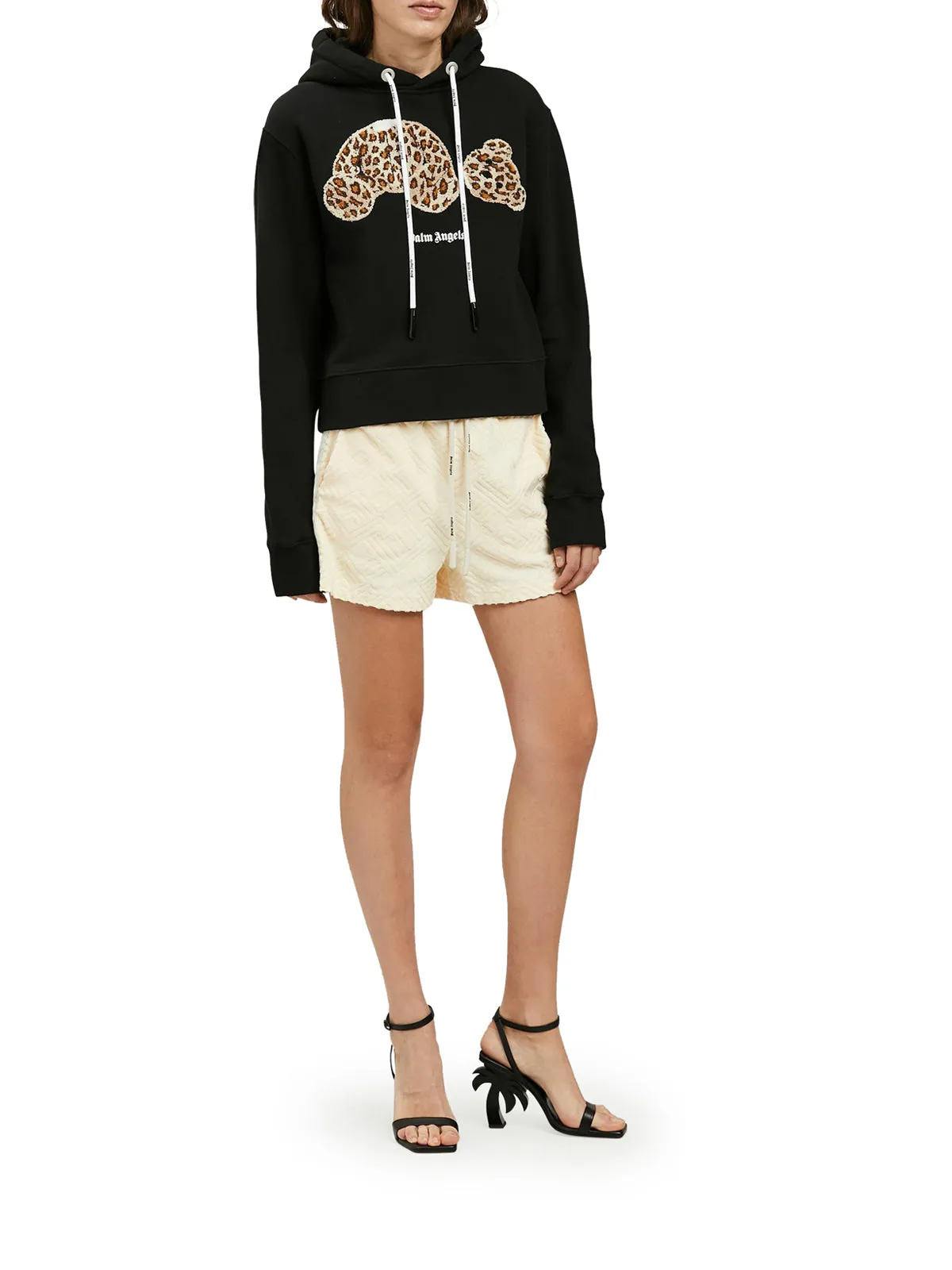 Palm Angels Bear Printed Drawstring Hoodie