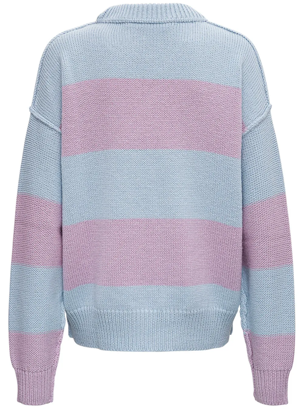 Palm Angels Palm Tree Patch Striped Knit Sweater
