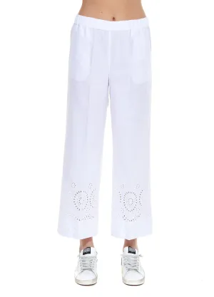 P.A.R.O.S.H. Broderie Anglaise Wide-Leg Trousers
