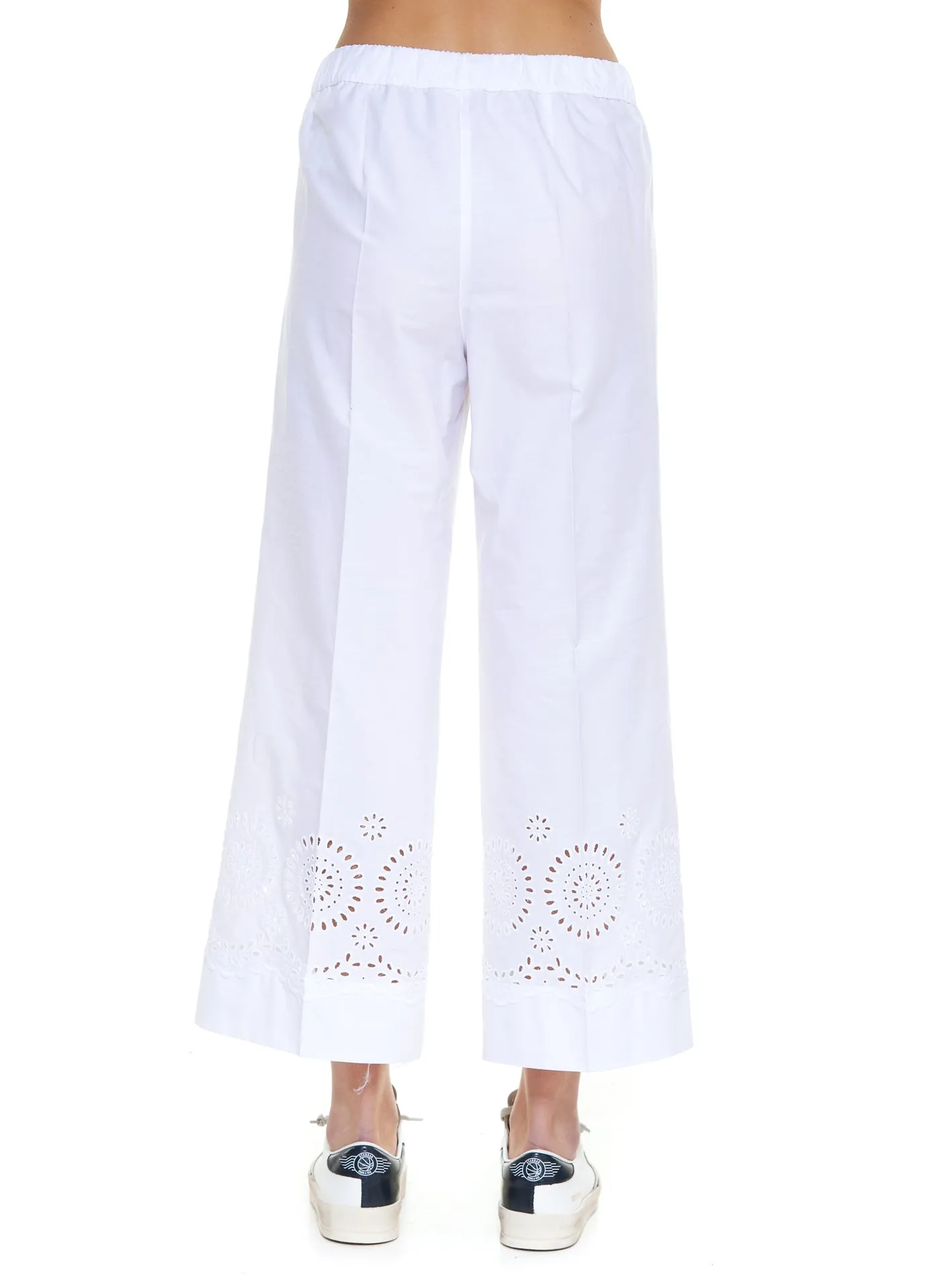 P.A.R.O.S.H. Broderie Anglaise Wide-Leg Trousers