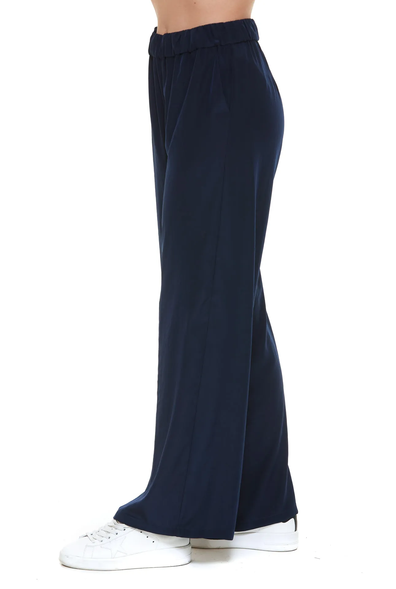 P.A.R.O.S.H. Elastic Waist Wide Leg Trousers