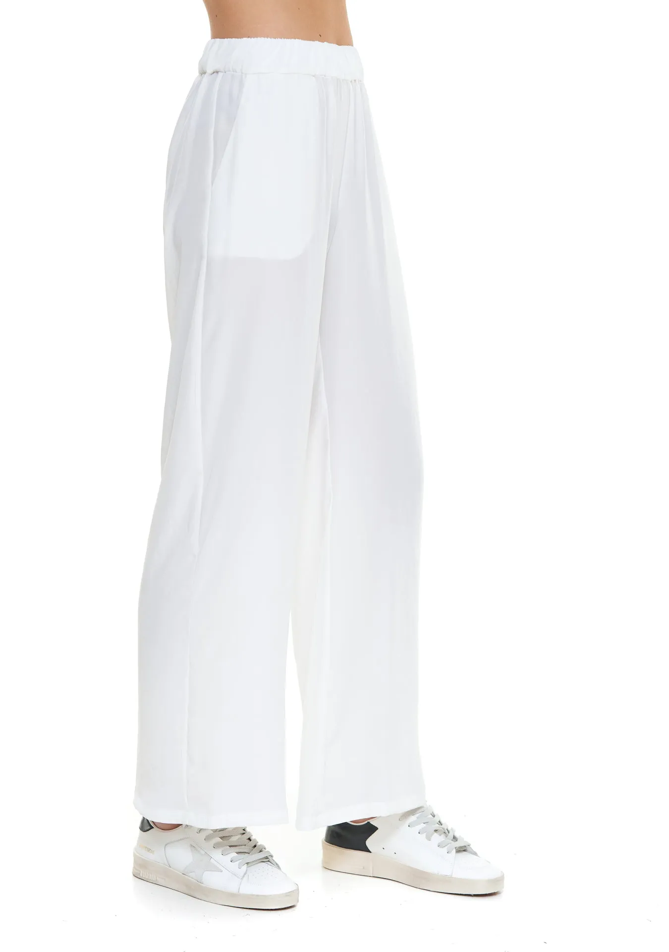 P.A.R.O.S.H. Elastic Waist Wide Leg Trousers