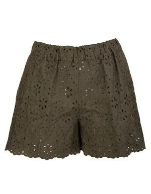 P.A.R.O.S.H. High-Waisted Embroidered Shorts