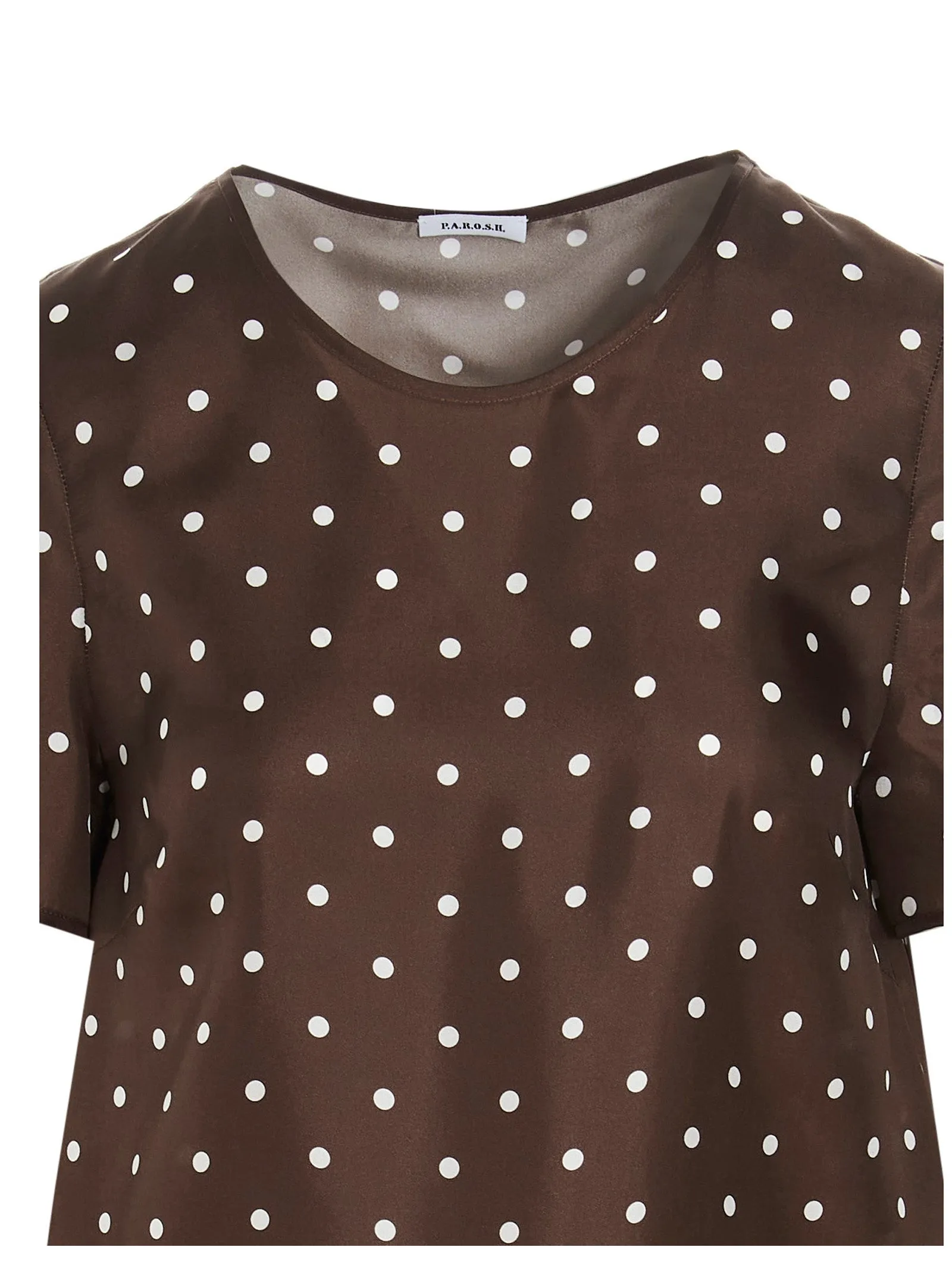 P.A.R.O.S.H. Polka Dot Print Crewneck T-Shirt
