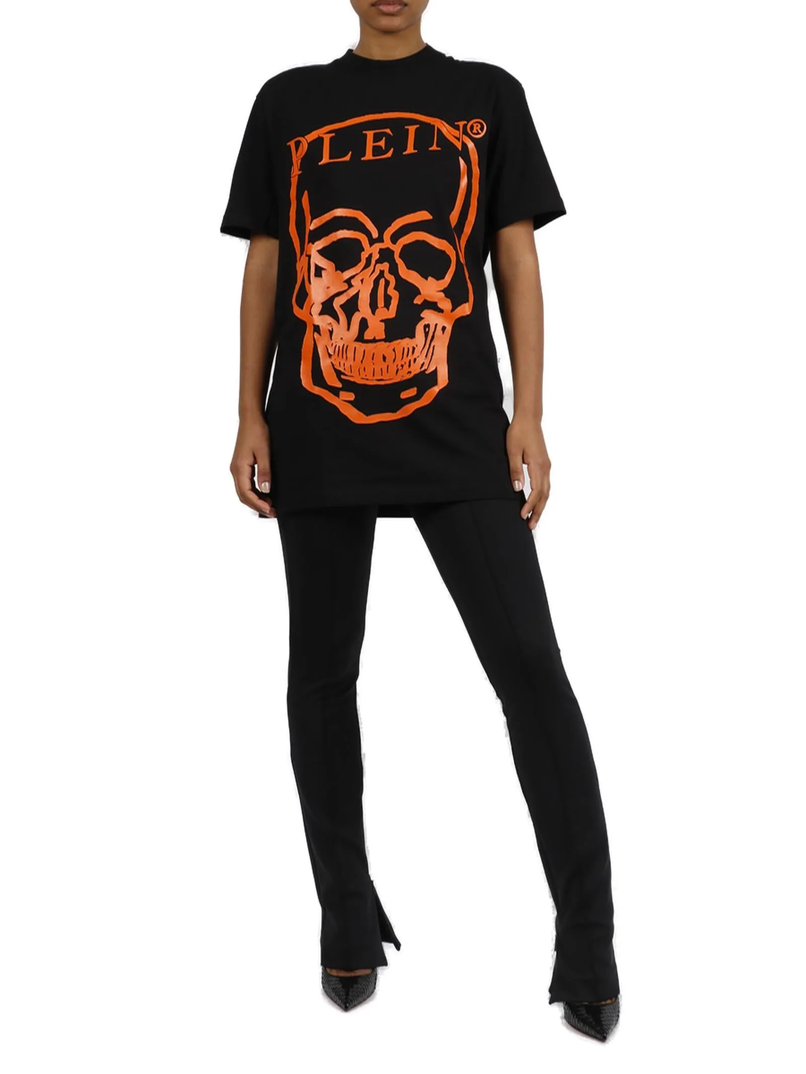 Philipp Plein Jersey SS Skull And Plein Crewneck T-Shirt