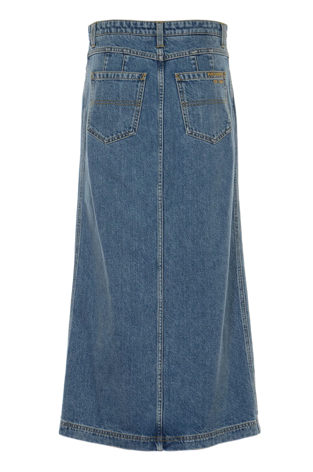 Philosophy Di Lorenzo Serafini High-Waisted Midi Denim Skirt