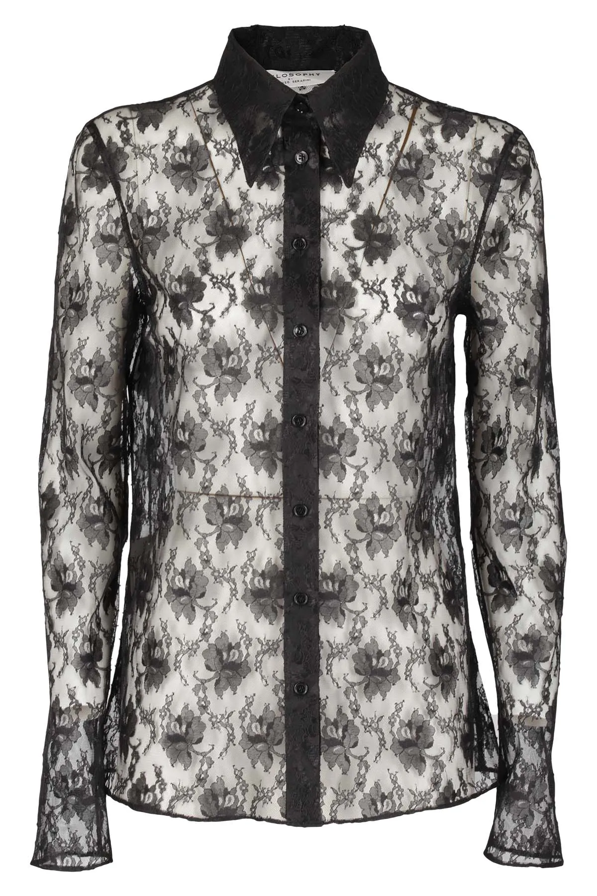 Philosophy Di Lorenzo Serafini Lace-Detailed Button-Down Shirt