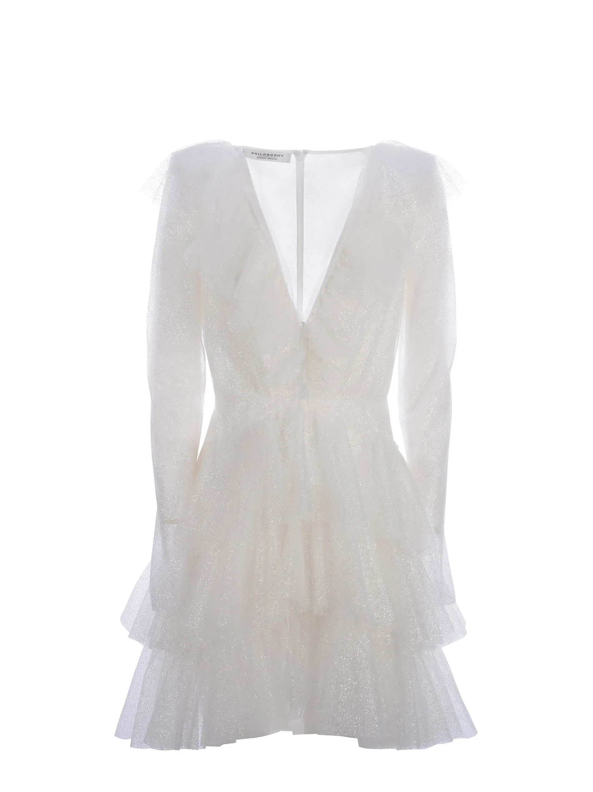 Philosophy Di Lorenzo Serafini Long-Sleeved Tulle Dress