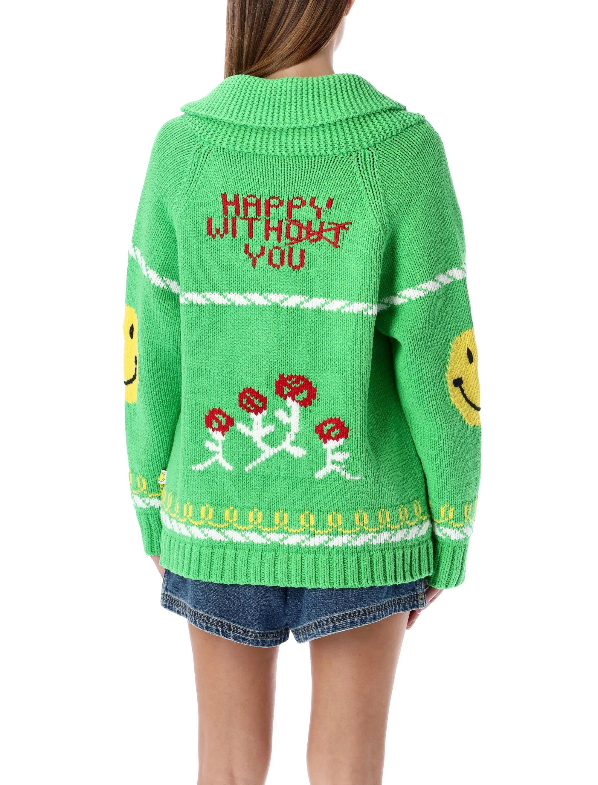Philosophy Di Lorenzo Serafini Pattern Intarsia-Knit Cardigan