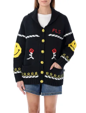 Philosophy Di Lorenzo Serafini Pattern Intarsia-Knit Cardigan