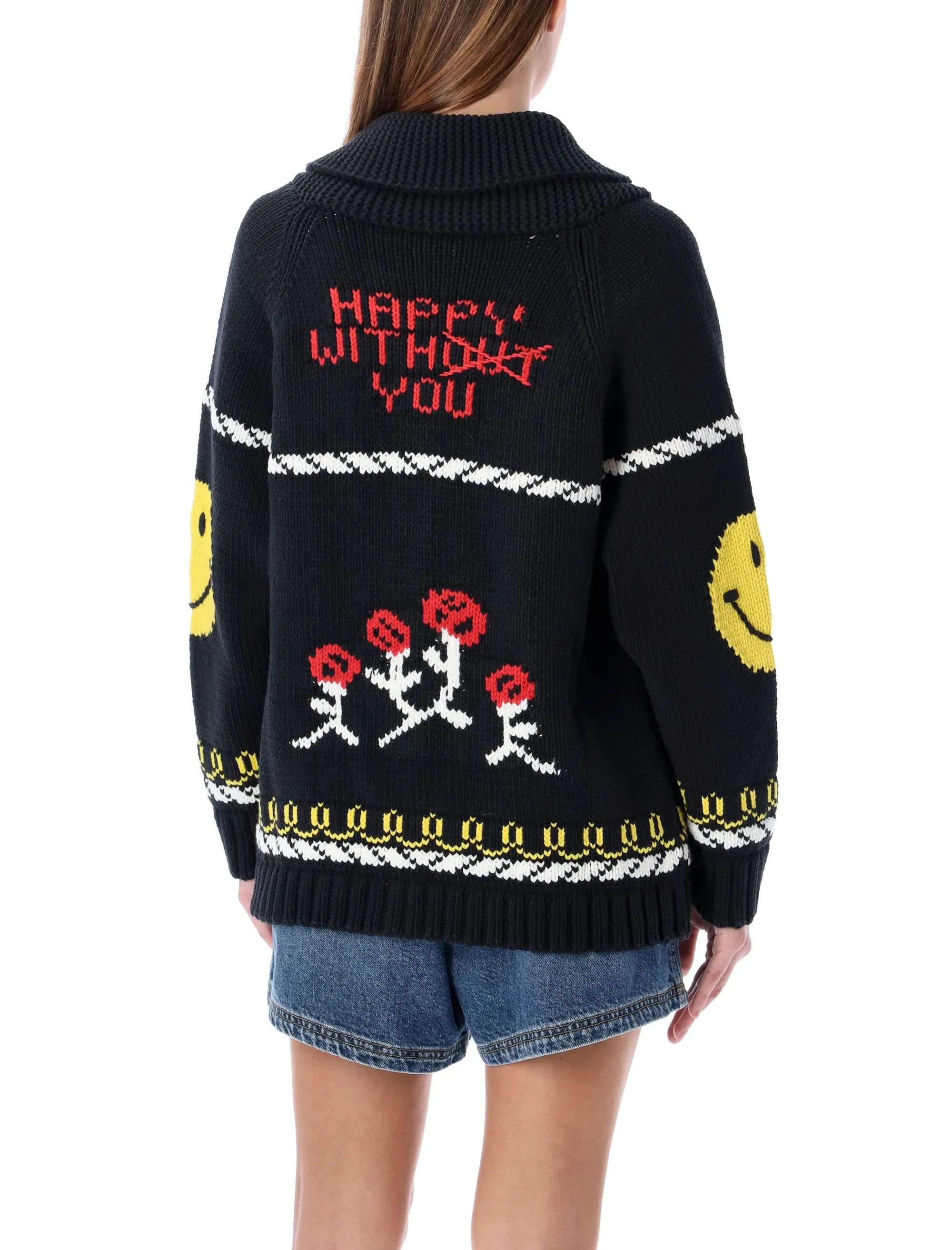 Philosophy Di Lorenzo Serafini Pattern Intarsia-Knit Cardigan