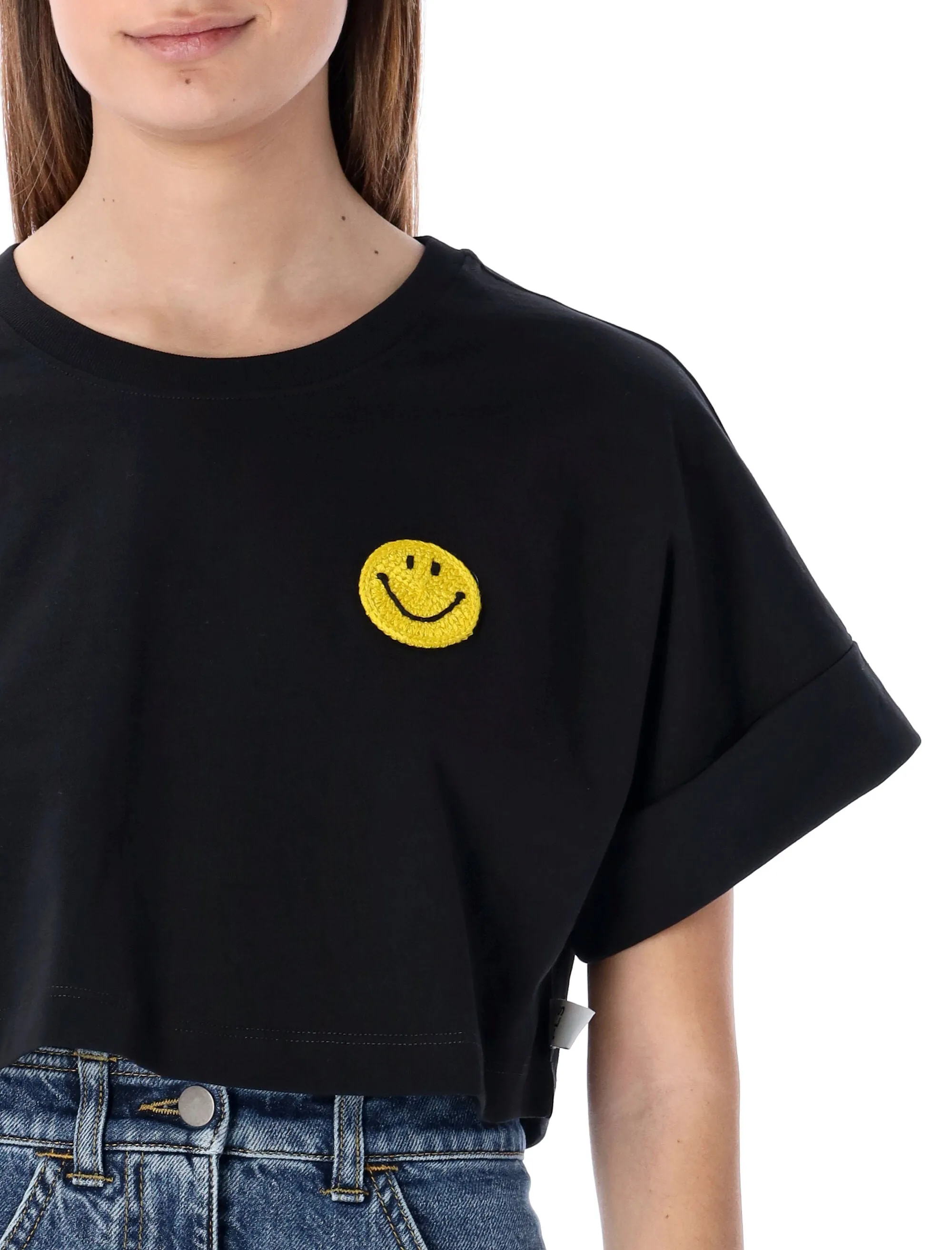 Philosophy Di Lorenzo Serafini Smile Logo Patch Cropped T-Shirt