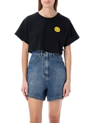 Philosophy Di Lorenzo Serafini Smile Logo Patch Cropped T-Shirt