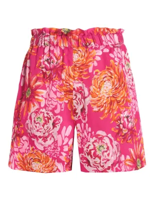 Pinko All-Over Floral Printed Satin Shorts
