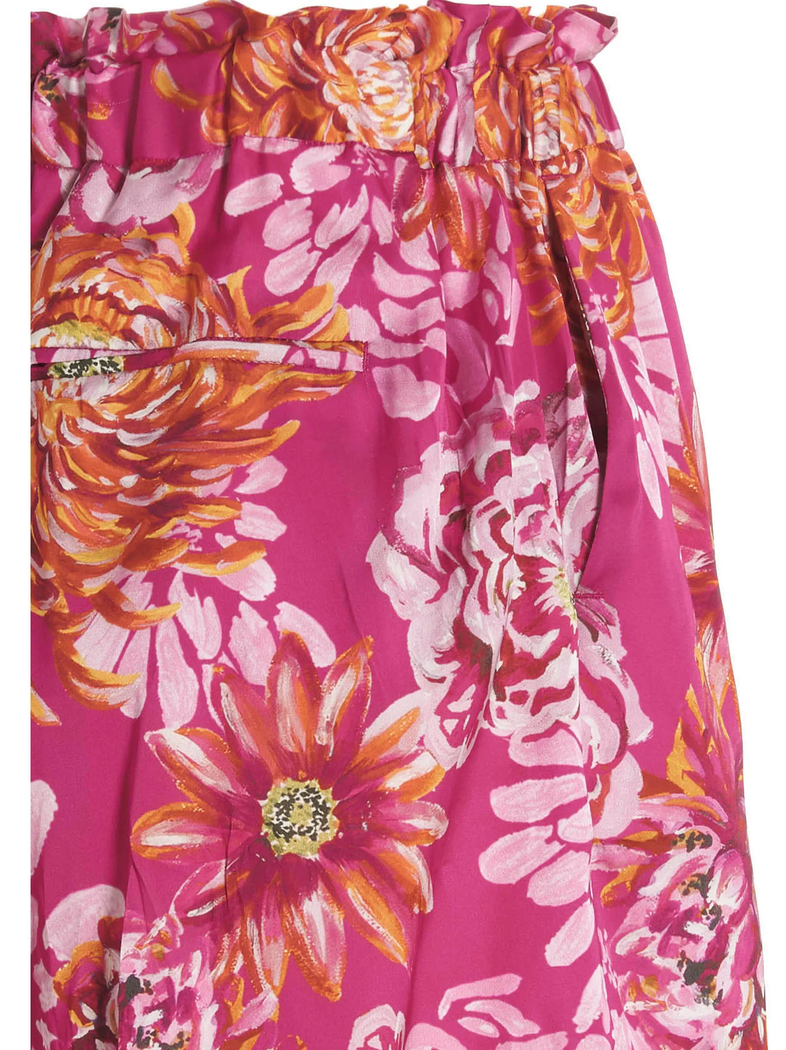 Pinko All-Over Floral Printed Satin Shorts