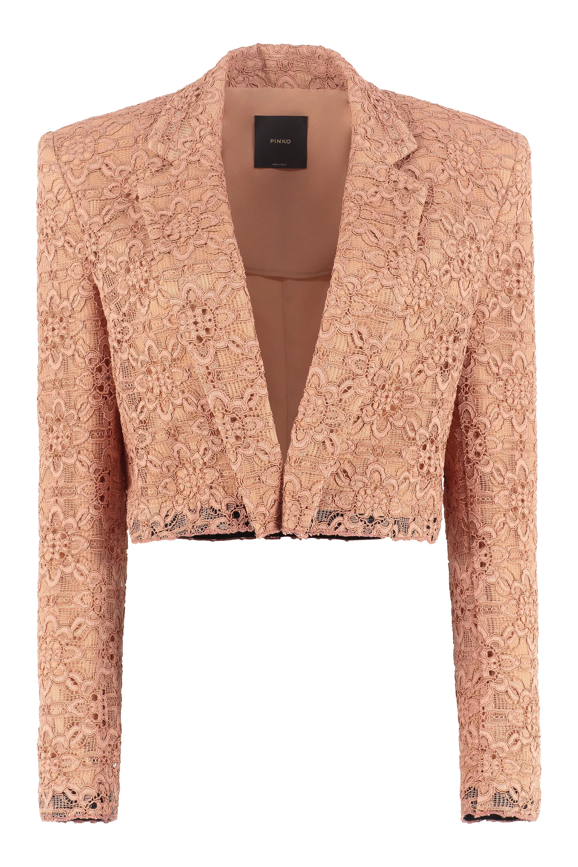 Pinko Allover Floral Embroidered Cropped Jacket