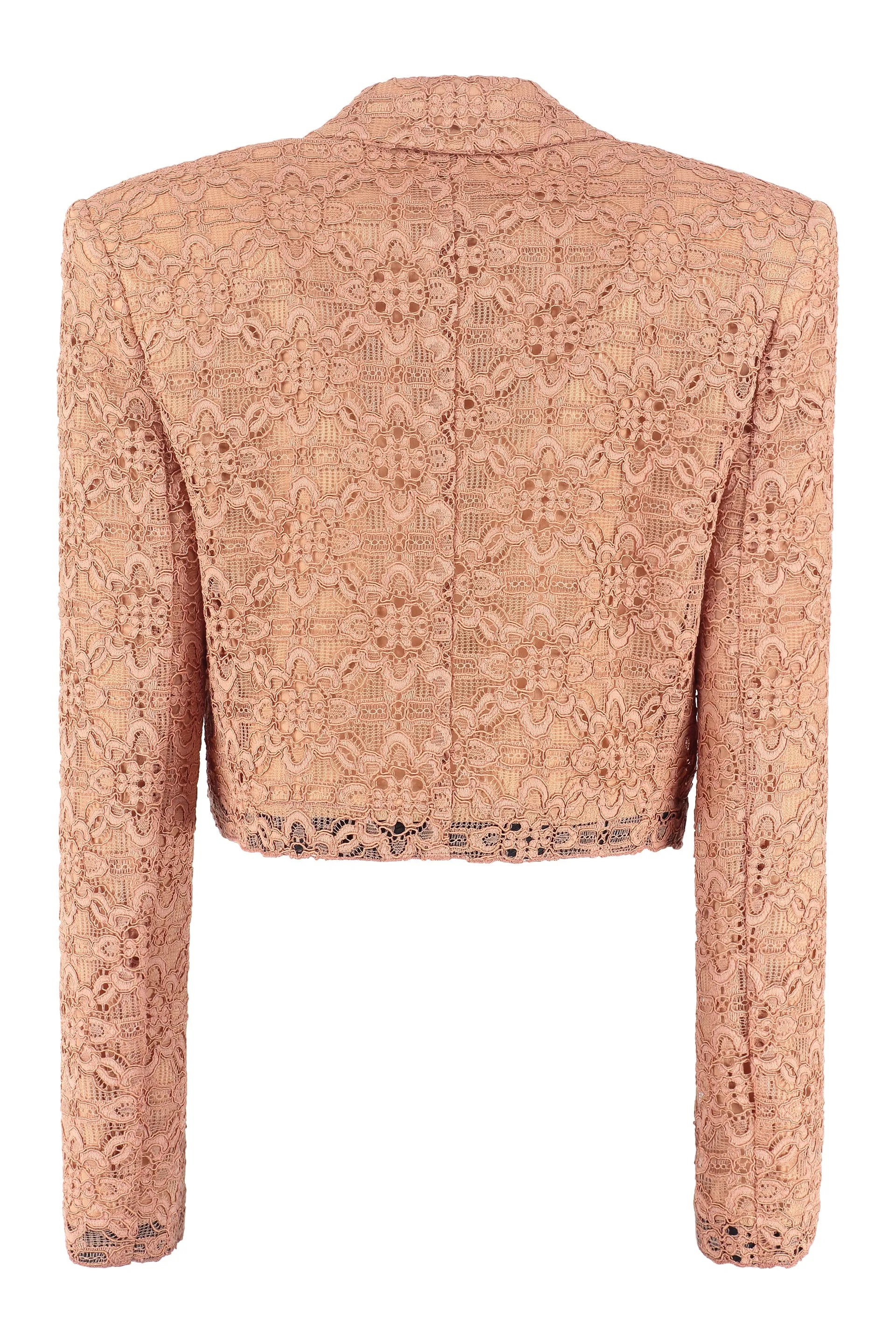 Pinko Allover Floral Embroidered Cropped Jacket
