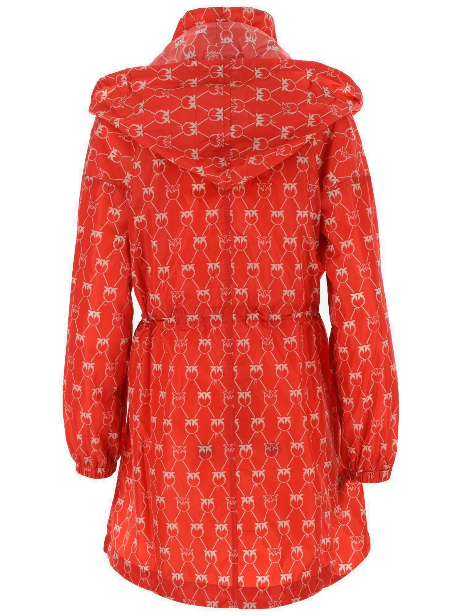 Pinko Allover Logo Drawstring Rain Coat