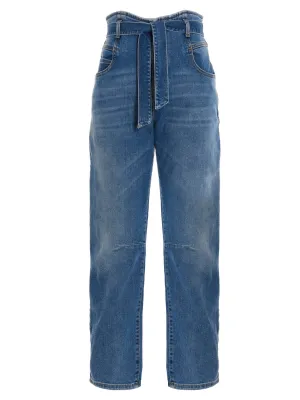 Pinko Carrot-Fit Belted Jeans