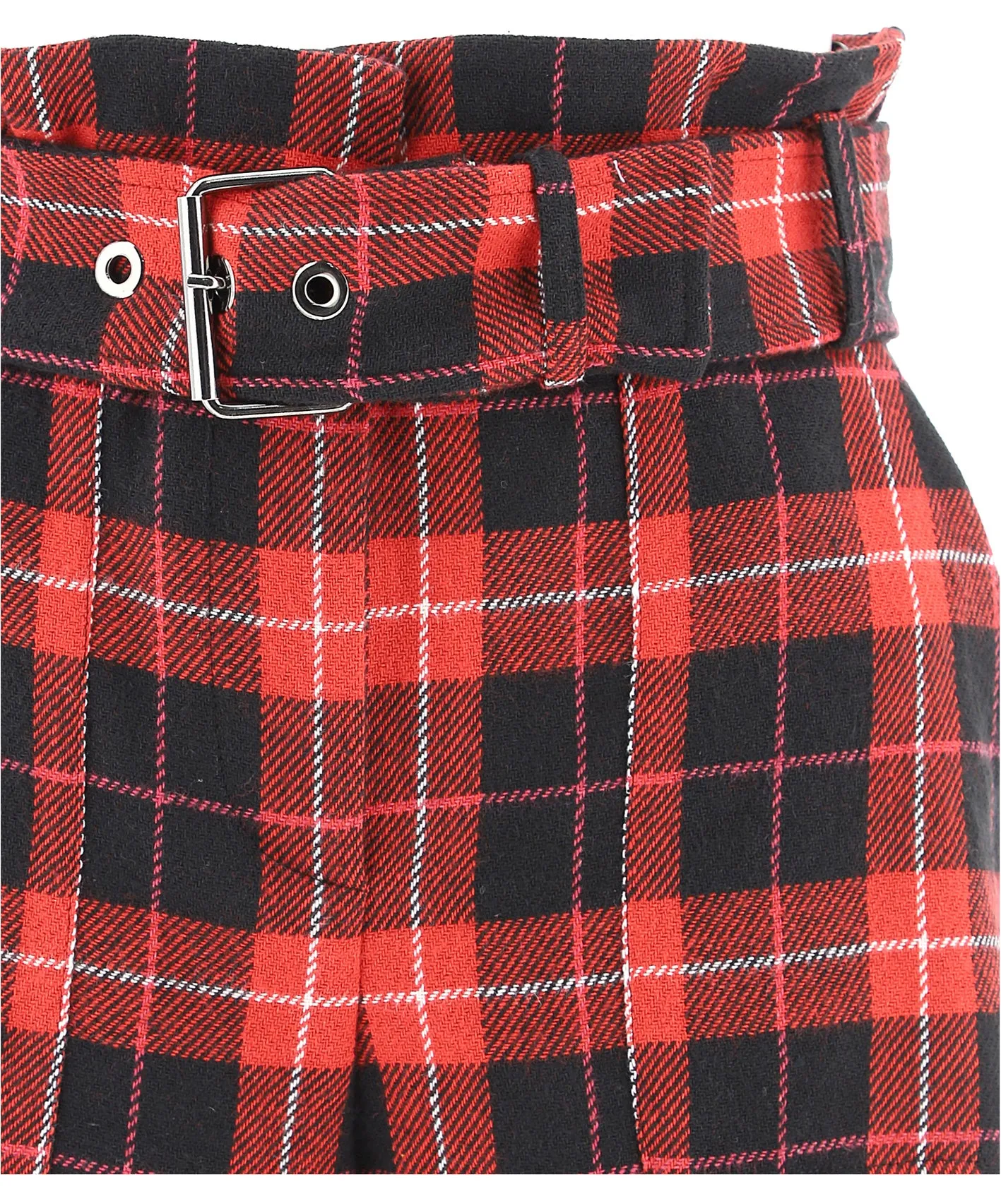 Pinko Check Patterned Belted Shorts
