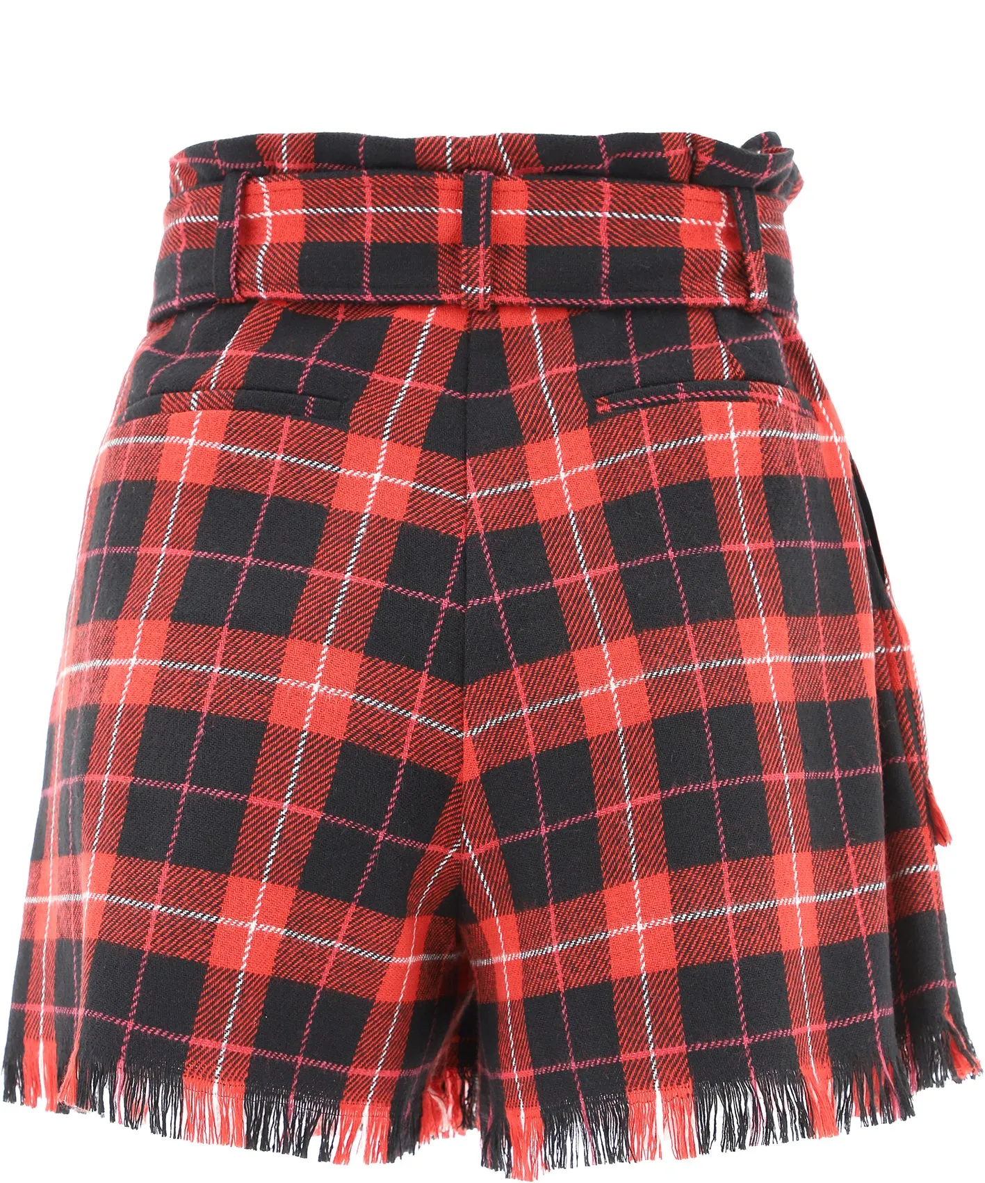 Pinko Check Patterned Belted Shorts