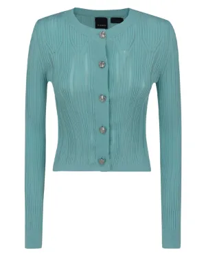 Pinko Cropped Rib-Knit Cardigan