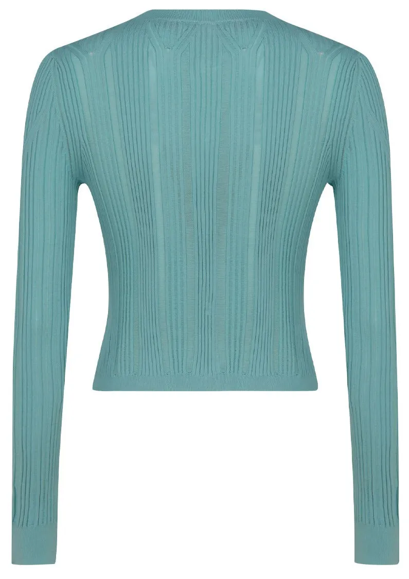 Pinko Cropped Rib-Knit Cardigan