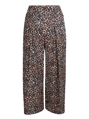 Pinko Leopard Print Wide Leg Trousers