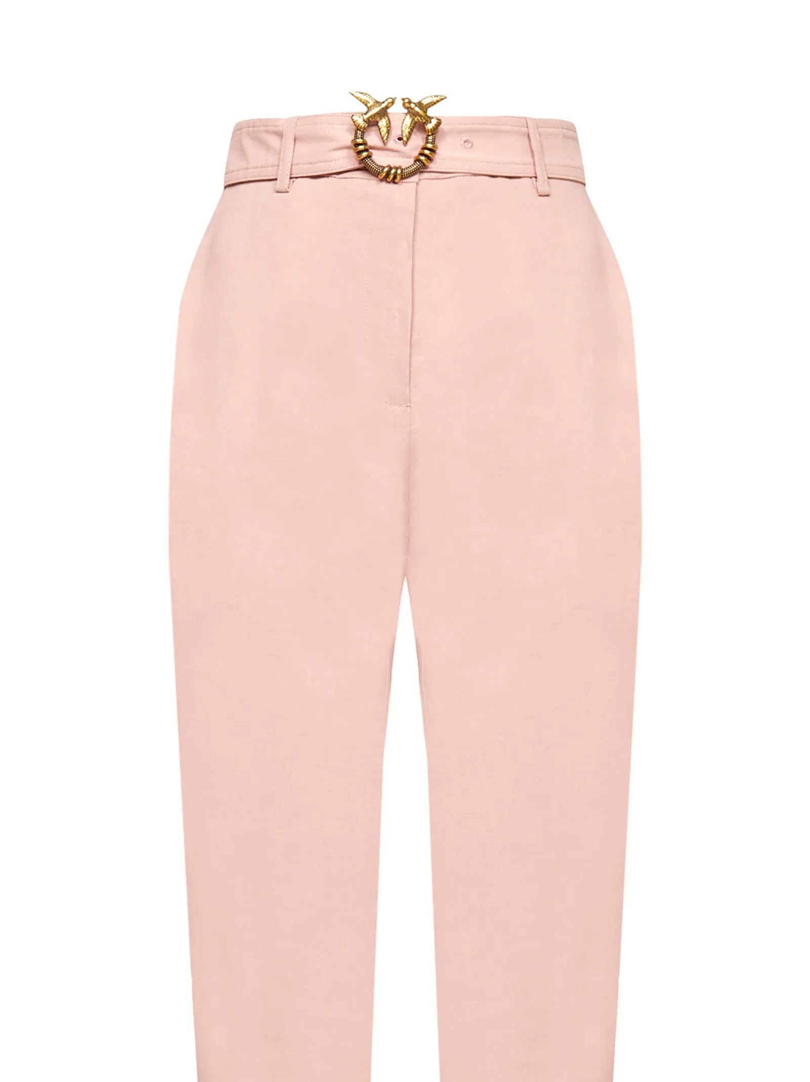 Pinko Logo Belted Waist Straight Leg Trousers