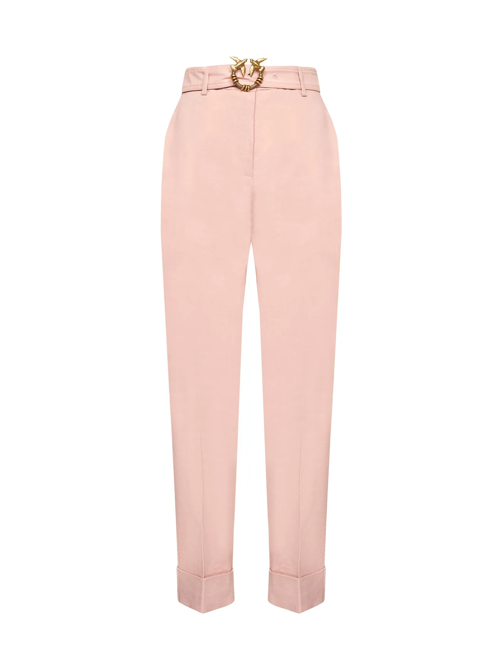 Pinko Logo Belted Waist Straight Leg Trousers