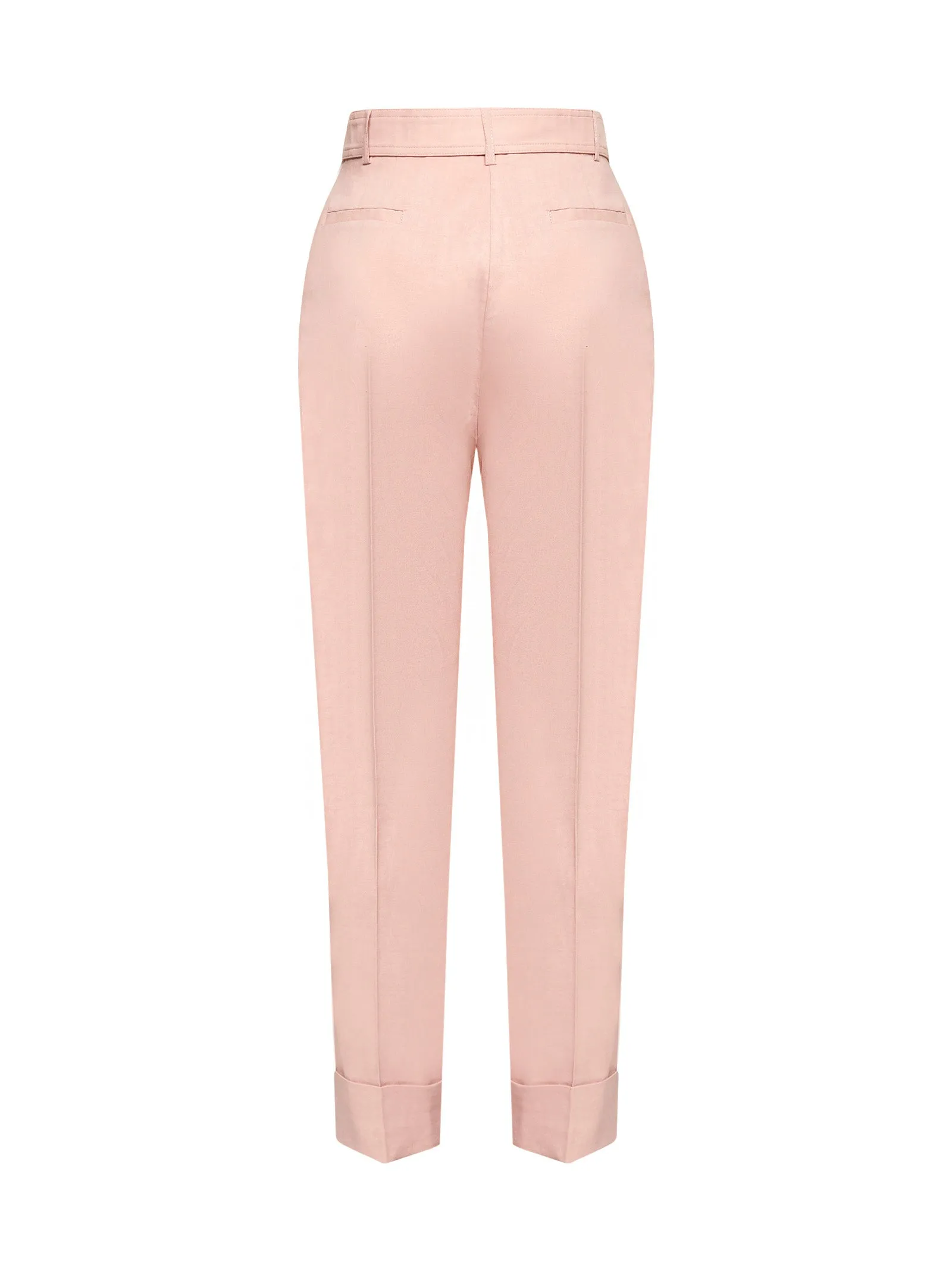 Pinko Logo Belted Waist Straight Leg Trousers