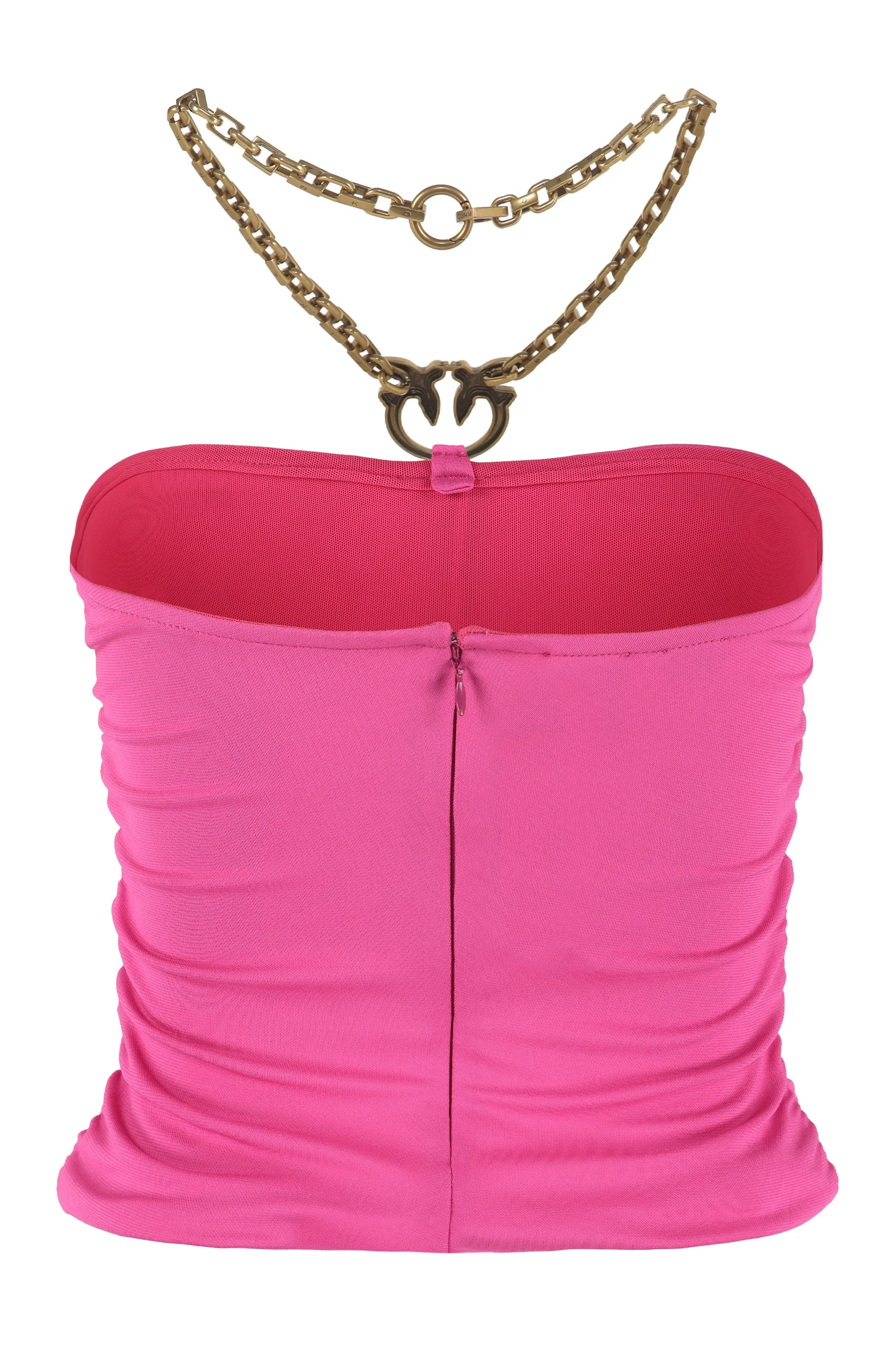 Pinko Logo-Plaque Halterneck Ruched Top