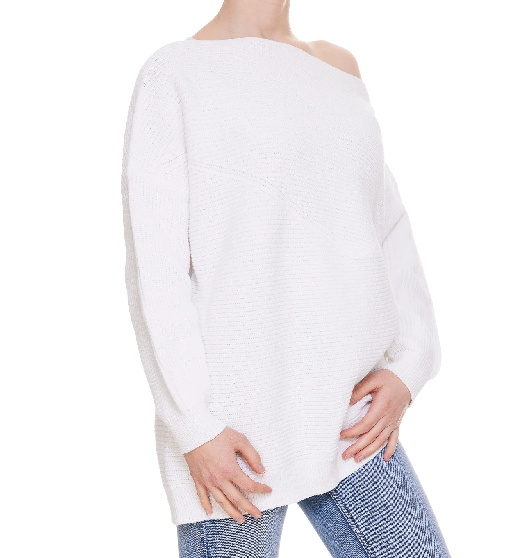 Pinko One-Shouler Long Sleeved Drawstring Sweater