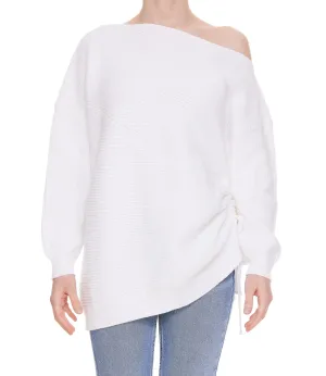 Pinko One-Shouler Long Sleeved Drawstring Sweater