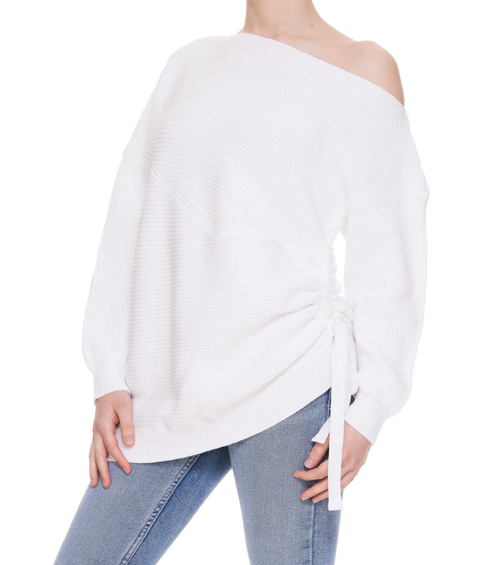 Pinko One-Shouler Long Sleeved Drawstring Sweater