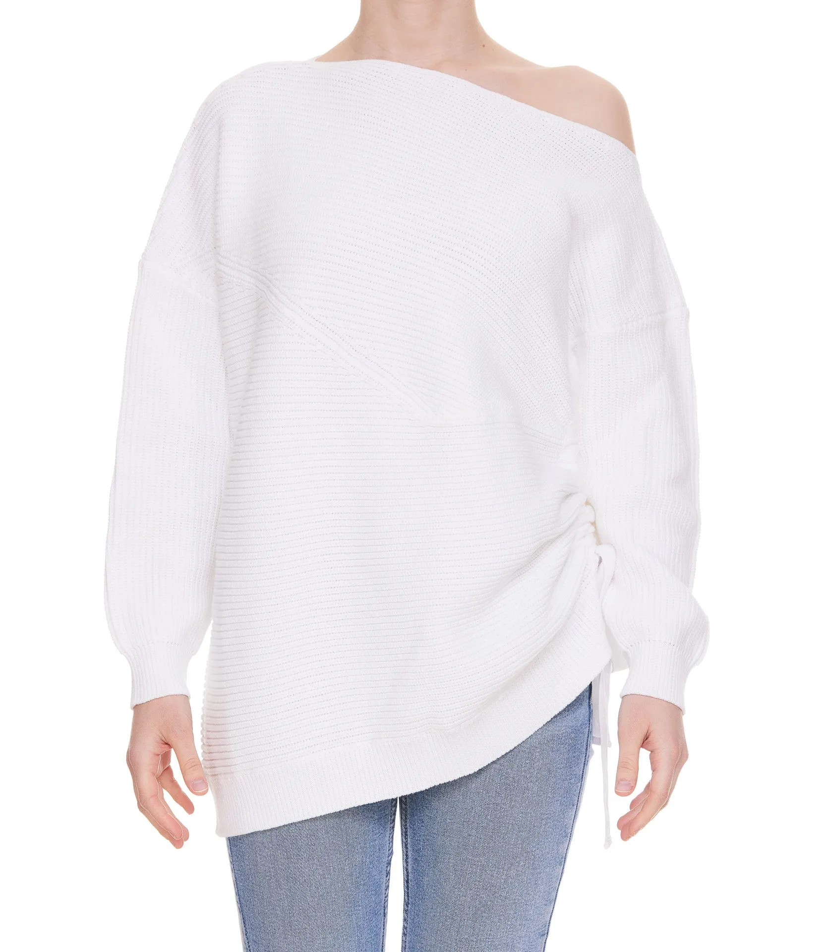 Pinko One-Shouler Long Sleeved Drawstring Sweater