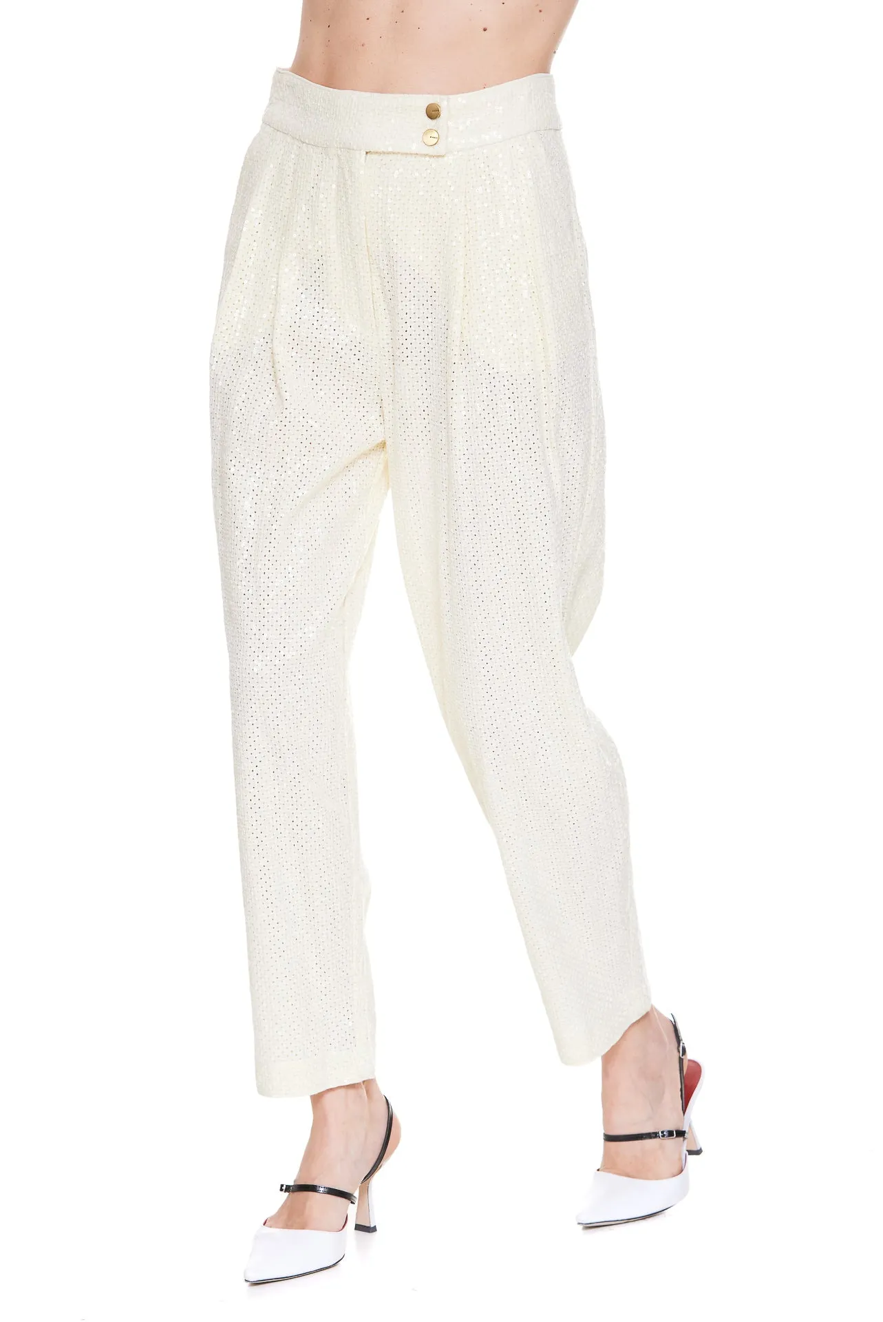Pinko Paillettes Detailed Straight Leg Pants