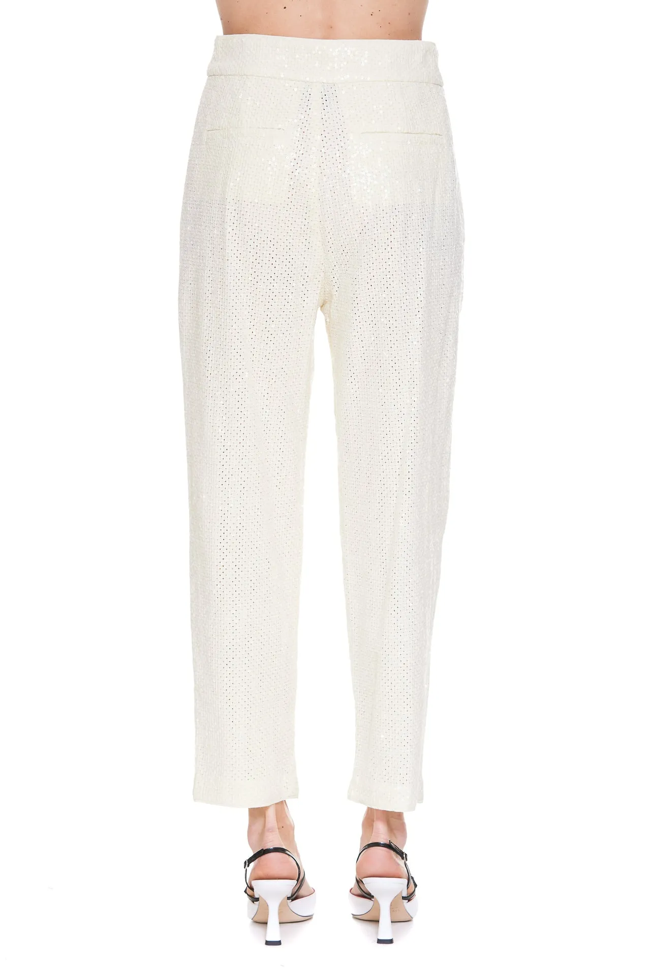 Pinko Paillettes Detailed Straight Leg Pants
