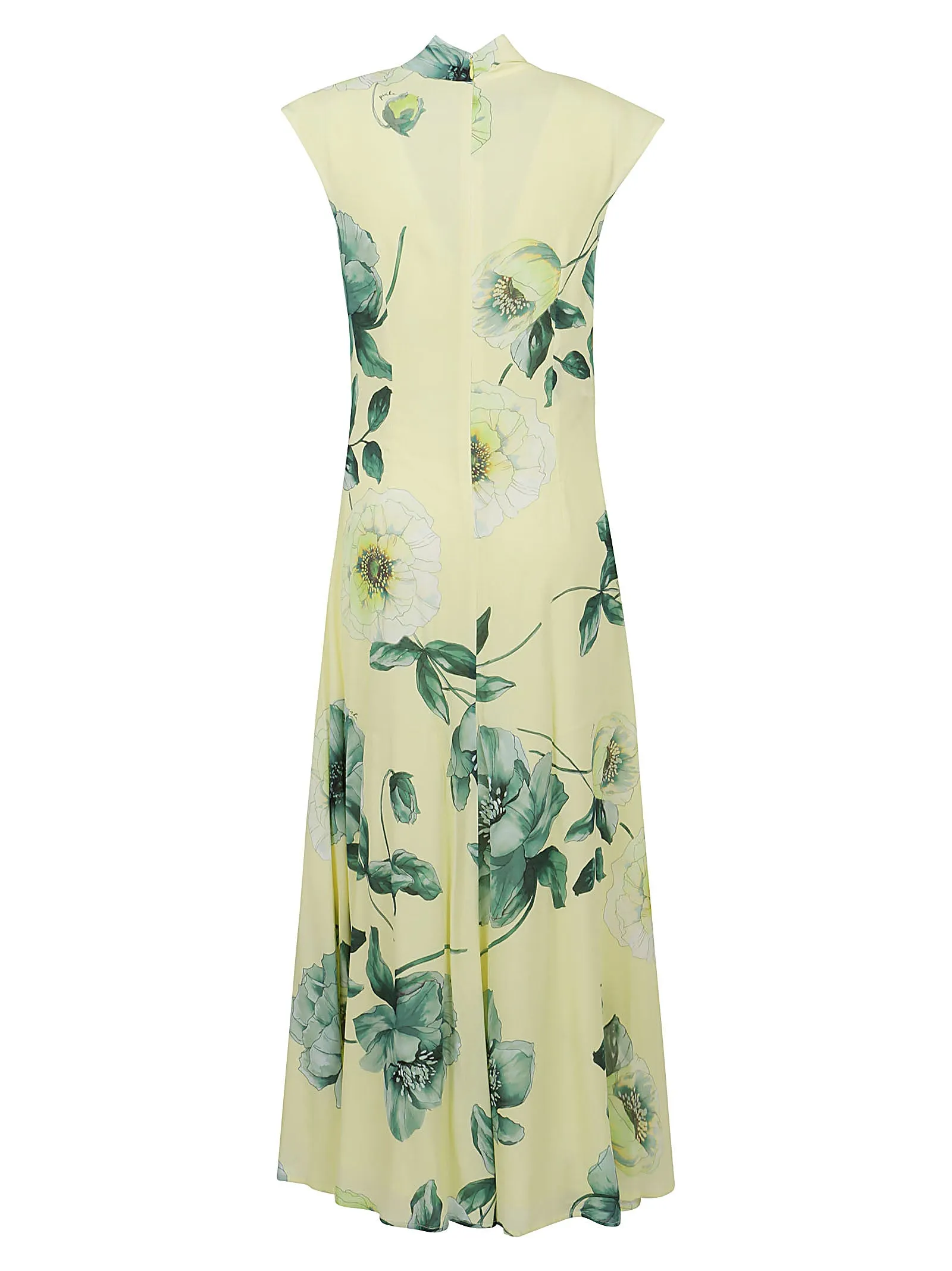 Pinko Rose Printed Sleeveless Midi Dress