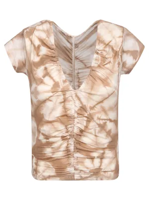 Pinko Tie-Dyed V-Neck Cropped Top