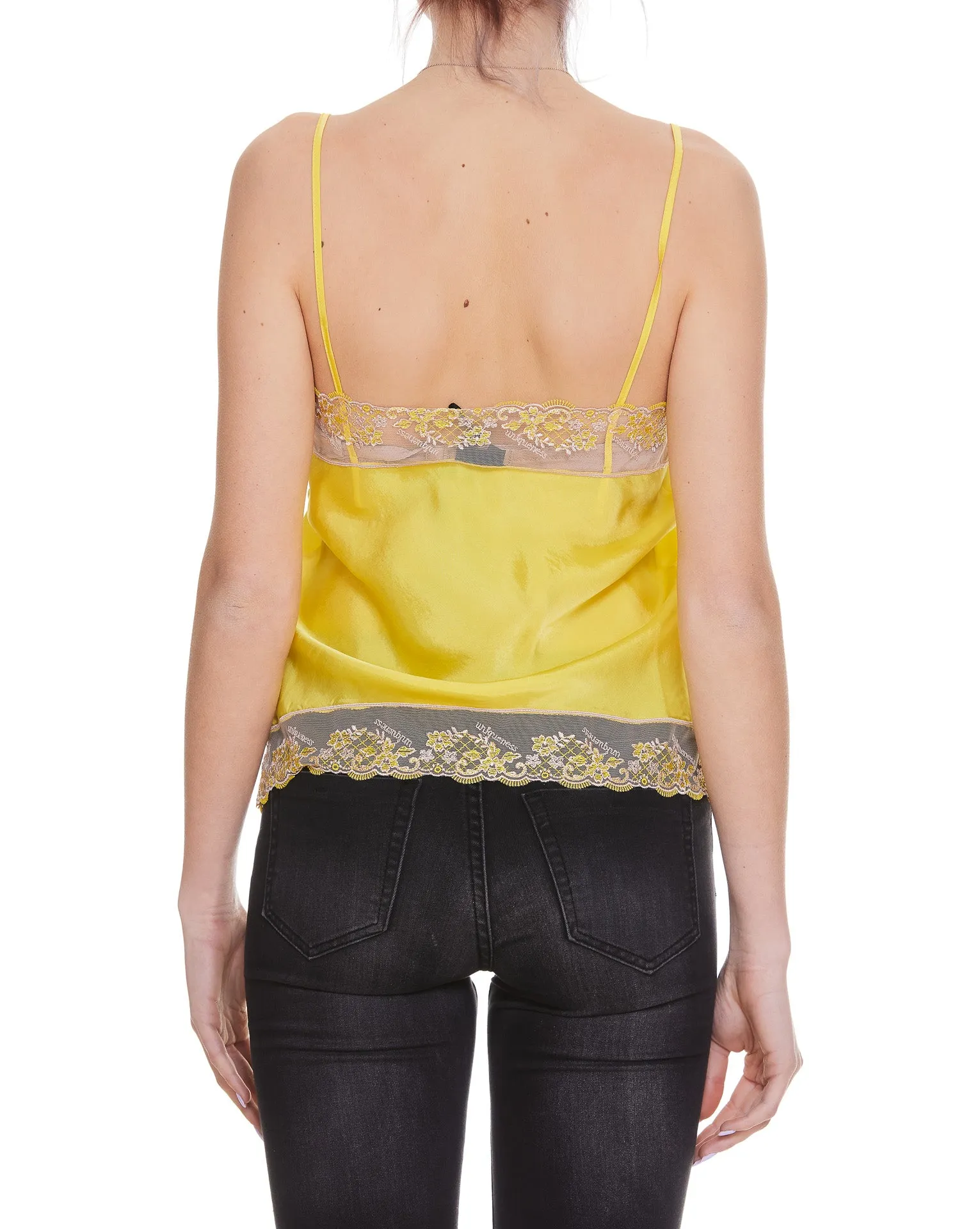 Pinko V-Neck Laces-Detailed Sleeveless Top