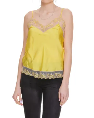 Pinko V-Neck Laces-Detailed Sleeveless Top