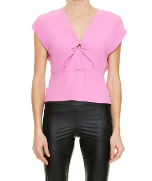 Pinko V-Neck Short-Sleeved Top