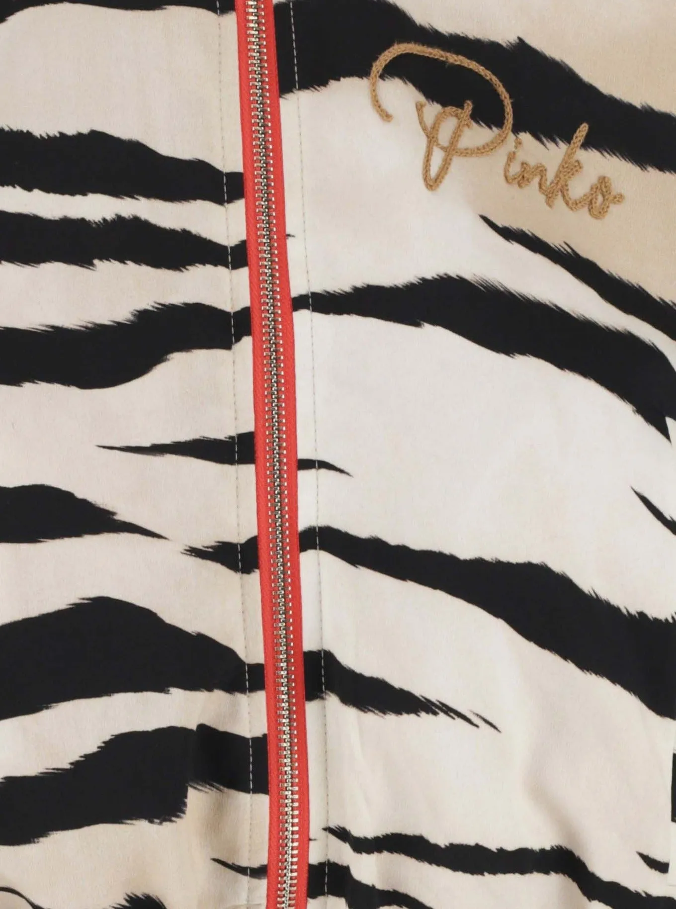 Pinko Zebra Printed High Neck Jacket