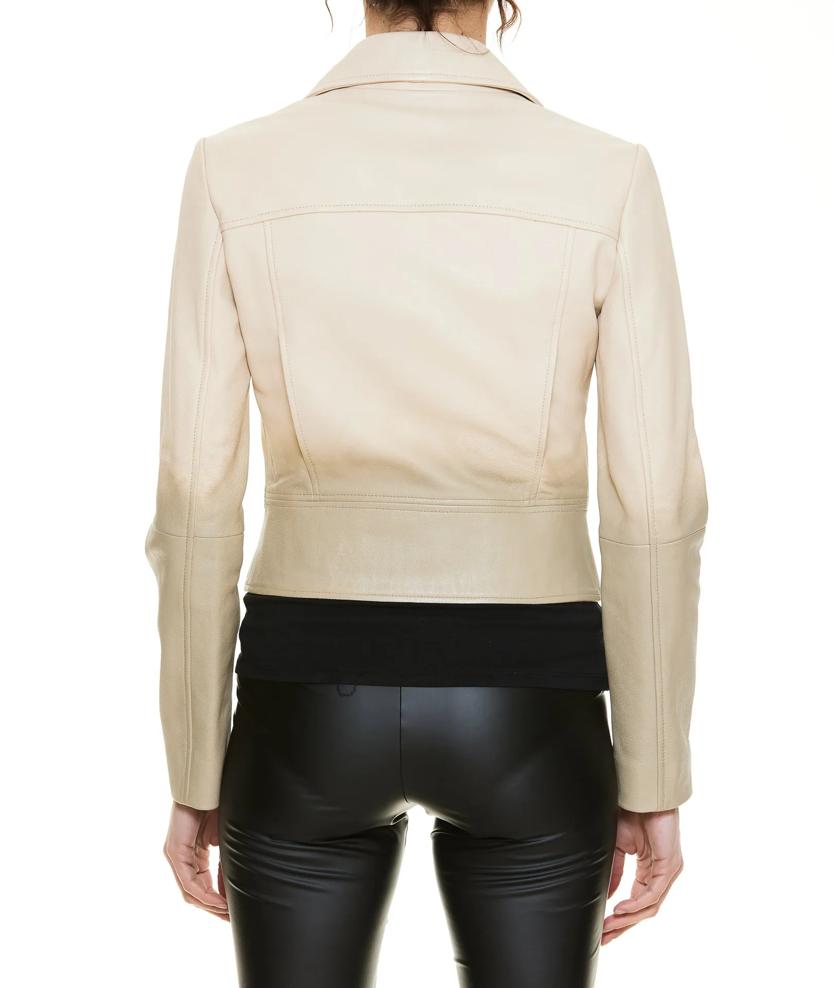 Pinko Zip-Up Copped Biker Jacket