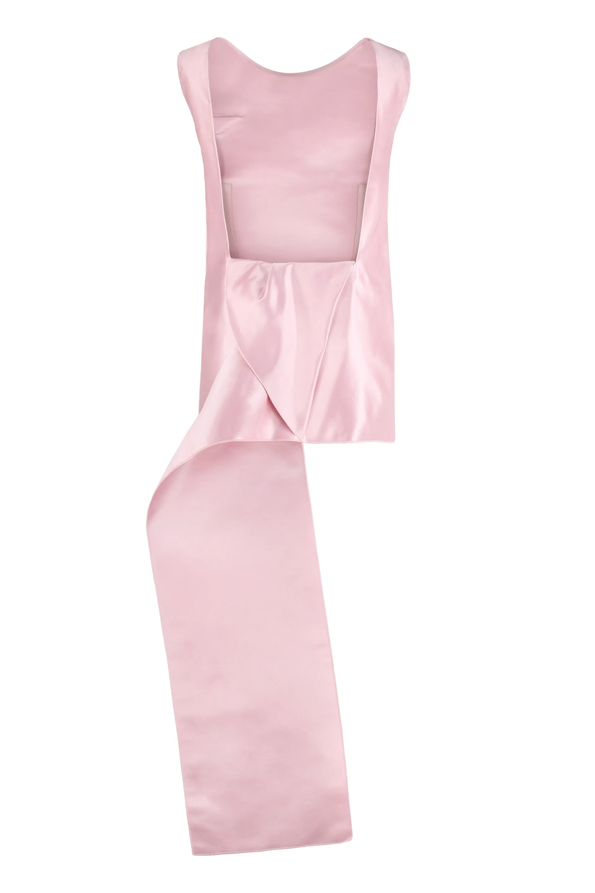 Prada Open Back Draped Satin Mini Dress