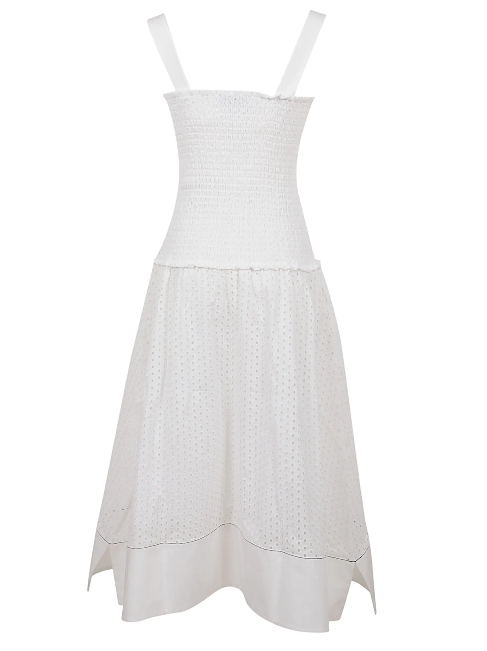 Proenza Schouler Smocked Panel Sleeveless Midi Dress