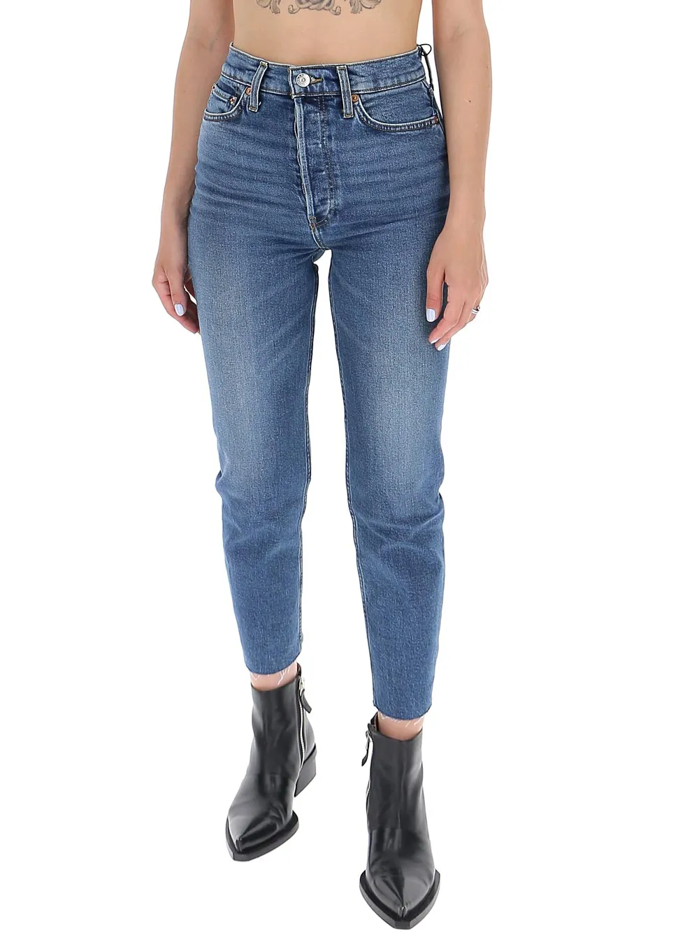 RE/DONE Cropped Slim-Fit Jeans